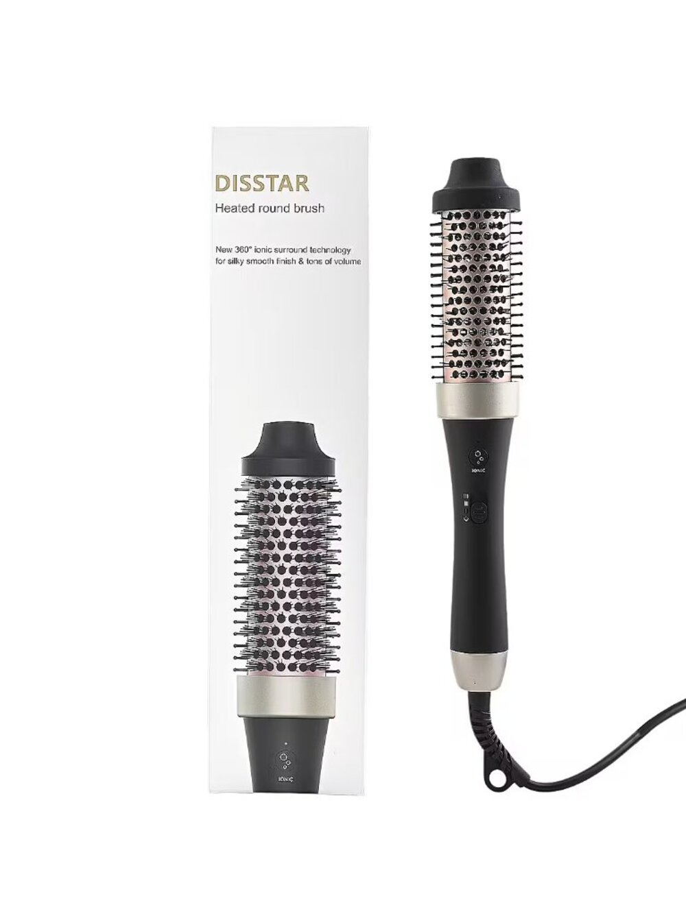 Disstar Heated Round Hair Brush (Straightener, Curler, & Comb) - NEW